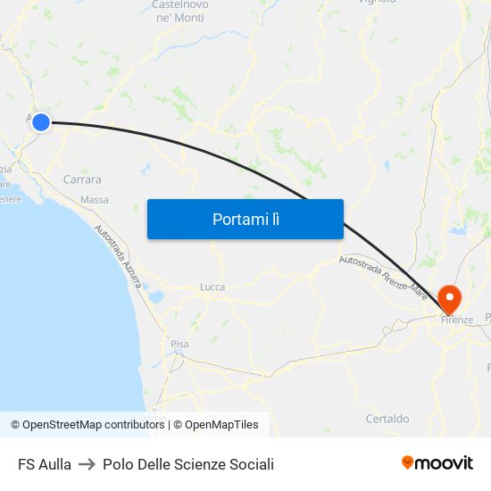 FS Aulla to Polo Delle Scienze Sociali map