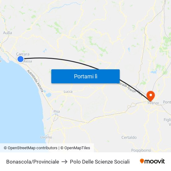 Bonascola/Provinciale to Polo Delle Scienze Sociali map