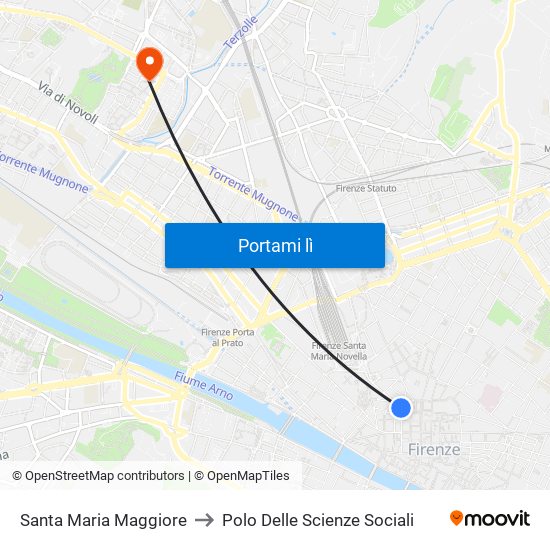 Santa Maria Maggiore to Polo Delle Scienze Sociali map