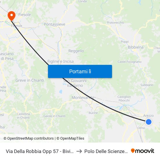 Via Della Robbia Opp 57 - Bivio Ex Vega to Polo Delle Scienze Sociali map