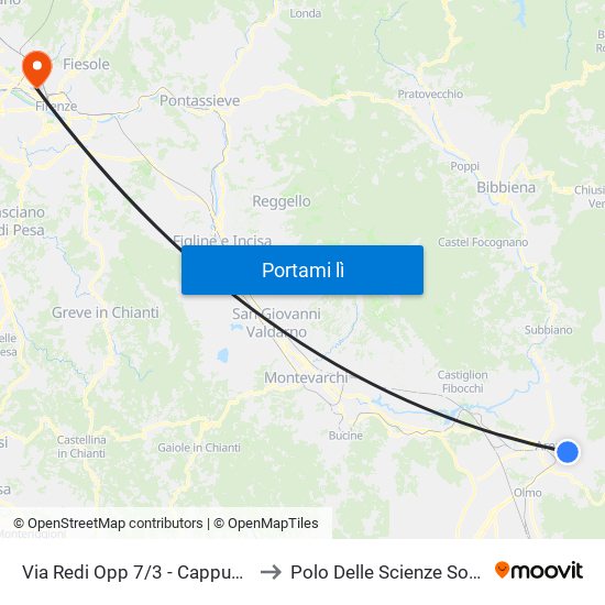 Via Redi Opp 7/3 - Cappuccini to Polo Delle Scienze Sociali map