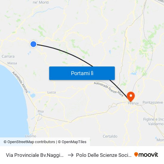 Via Provinciale Bv.Naggio II to Polo Delle Scienze Sociali map