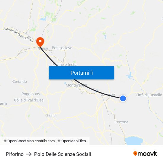 Piforino to Polo Delle Scienze Sociali map