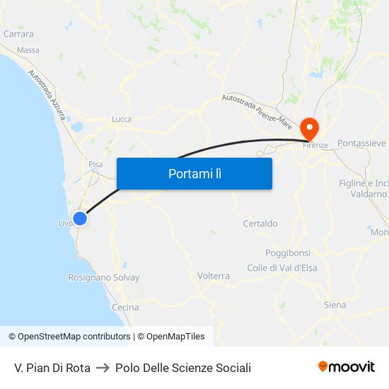 V. Pian Di Rota to Polo Delle Scienze Sociali map