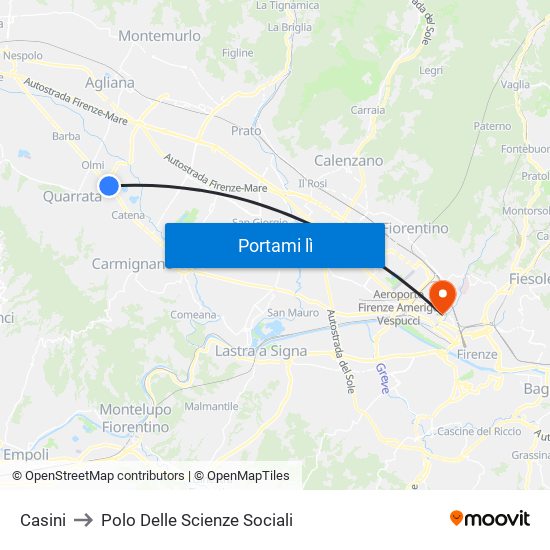 Casini to Polo Delle Scienze Sociali map