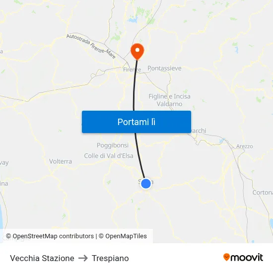 Vecchia Stazione to Trespiano map