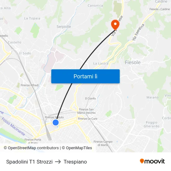 Spadolini T1 Strozzi to Trespiano map