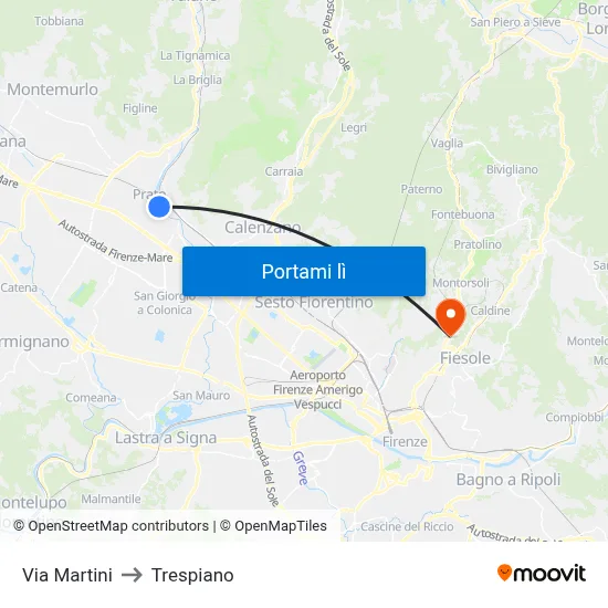 Via Martini to Trespiano map