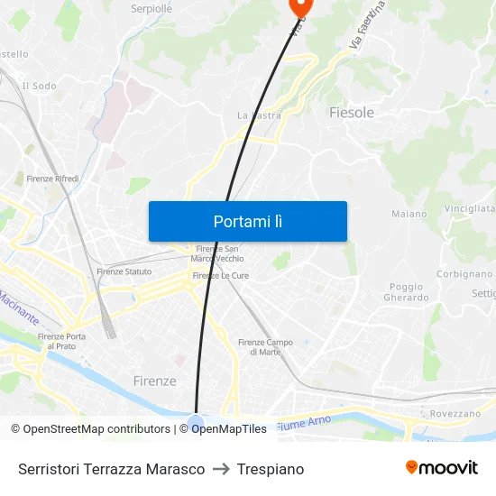 Serristori Terrazza Marasco to Trespiano map