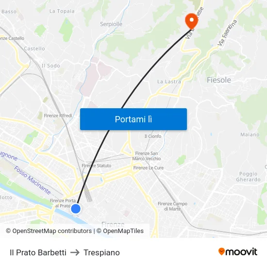 Il Prato Barbetti to Trespiano map