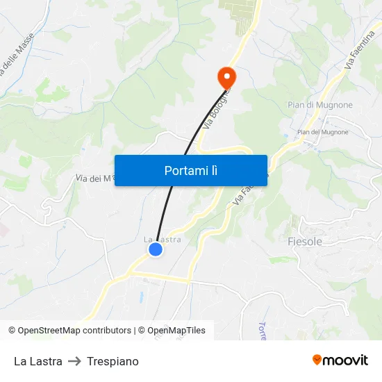 La Lastra to Trespiano map
