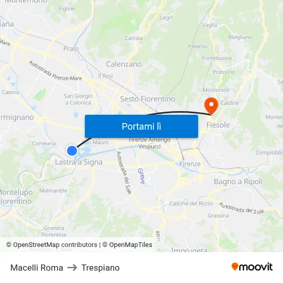 Macelli Roma to Trespiano map