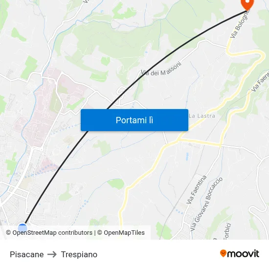 Pisacane to Trespiano map