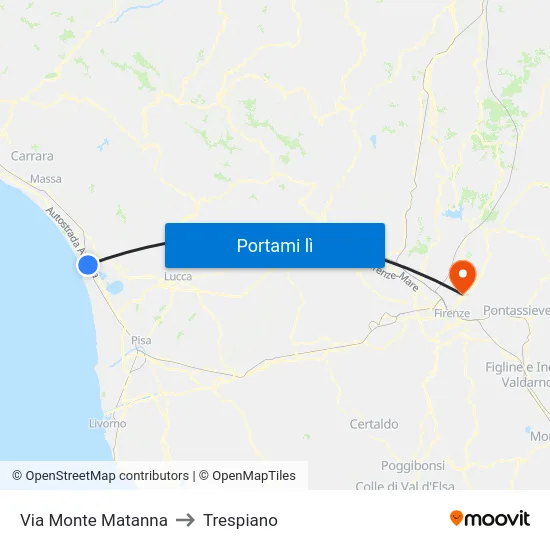 Via Monte Matanna to Trespiano map