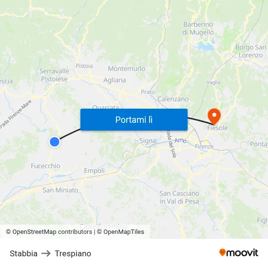 Stabbia to Trespiano map
