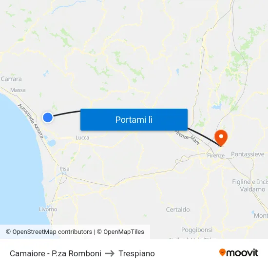 Camaiore - P.za Romboni to Trespiano map