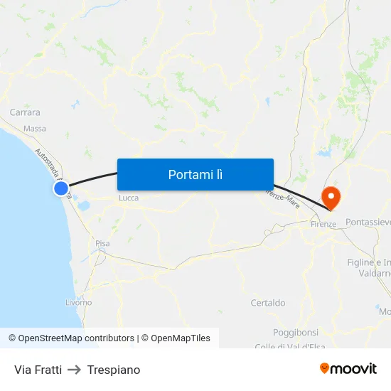 Via Fratti to Trespiano map