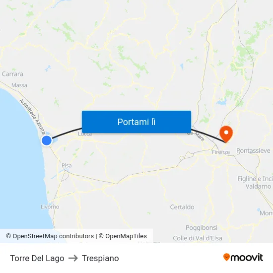 Torre Del Lago to Trespiano map