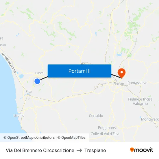 Via Del Brennero Circoscrizione to Trespiano map