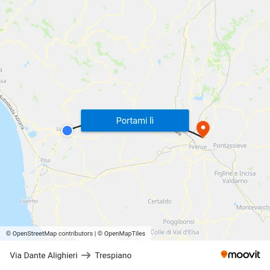 Via Dante Alighieri to Trespiano map