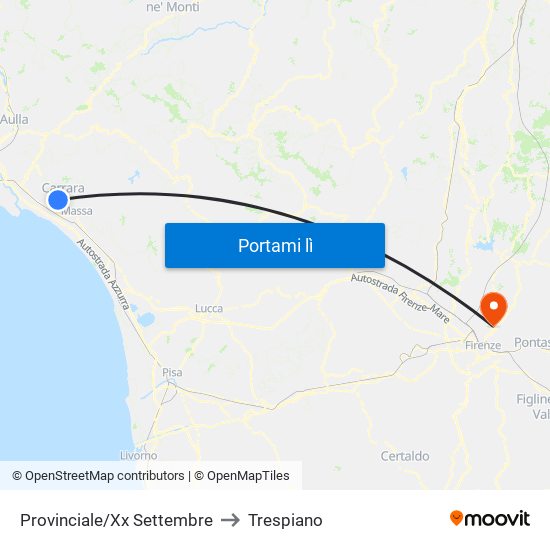 Provinciale/Xx Settembre to Trespiano map