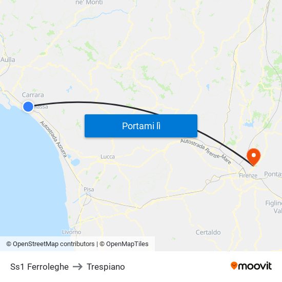 Ss1 Ferroleghe to Trespiano map