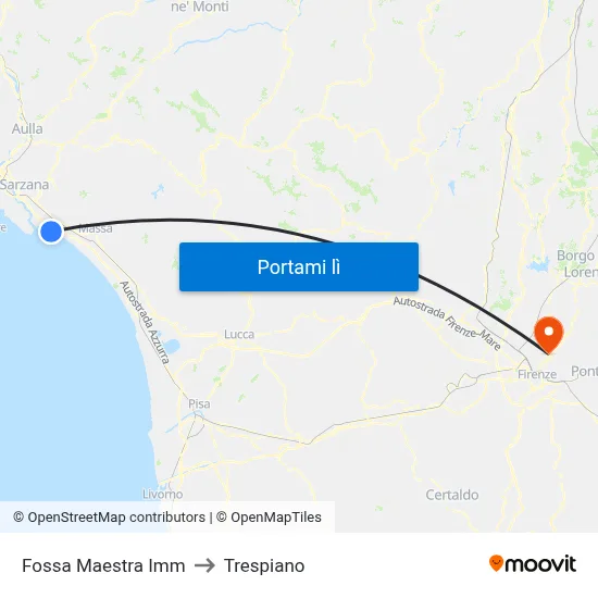 Fossa Maestra Imm to Trespiano map