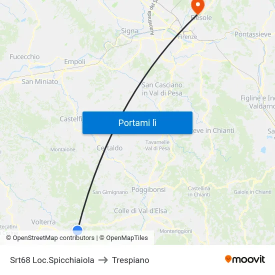 Srt68 Loc.Spicchiaiola to Trespiano map