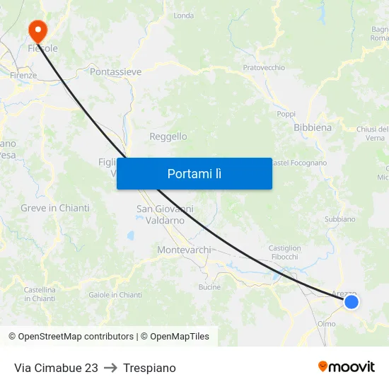 Via Cimabue 23 to Trespiano map