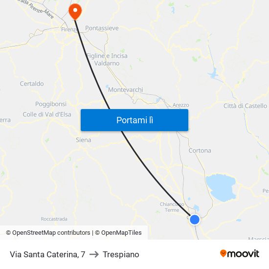 Via Santa Caterina, 7 to Trespiano map