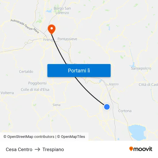 Cesa Centro to Trespiano map
