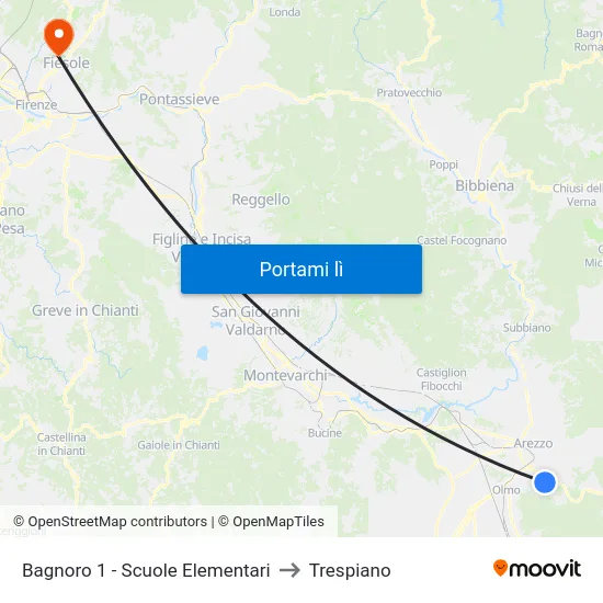 Bagnoro 1 - Scuole Elementari to Trespiano map