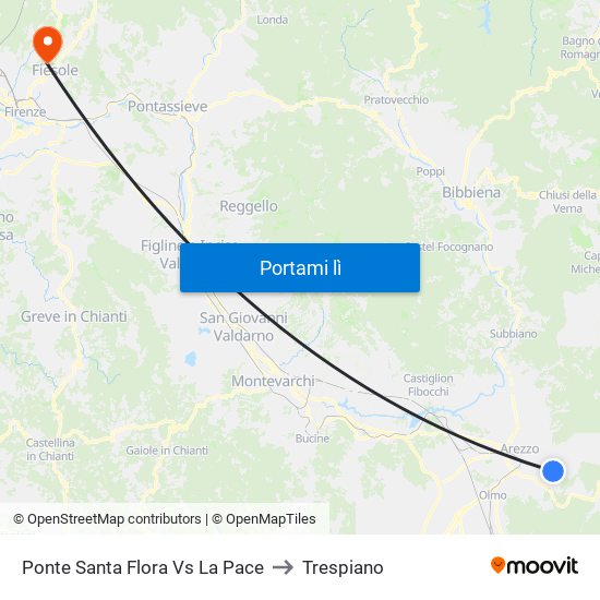 Ponte Santa Flora Vs La Pace to Trespiano map