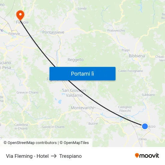 Via Fleming - Hotel to Trespiano map