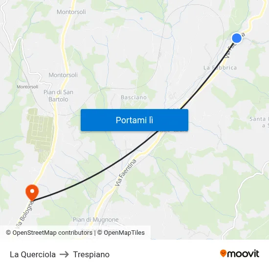 La Querciola to Trespiano map