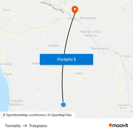 Torniella to Trespiano map