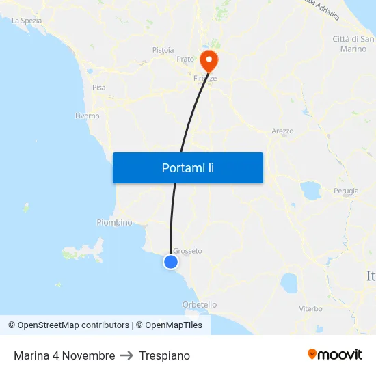 Marina 4 Novembre to Trespiano map