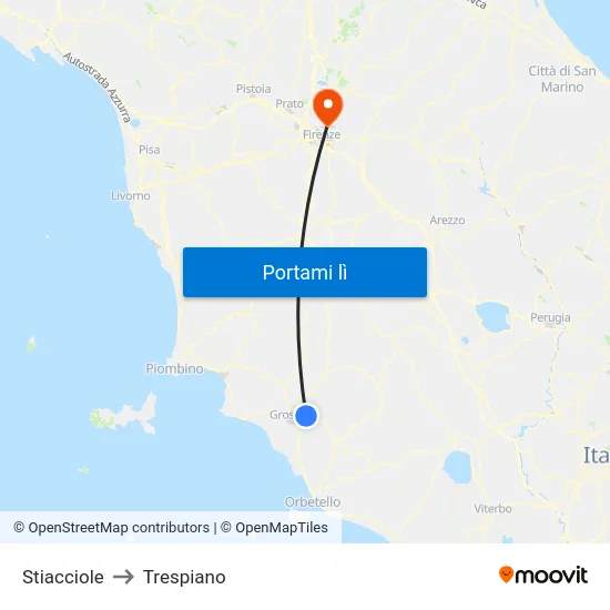 Stiacciole to Trespiano map