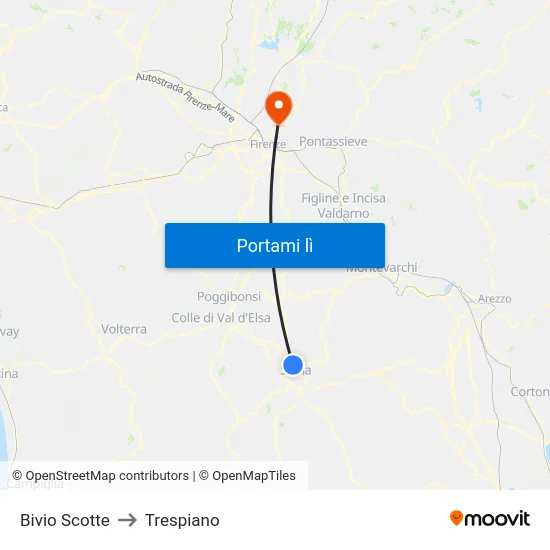 Bivio Scotte to Trespiano map
