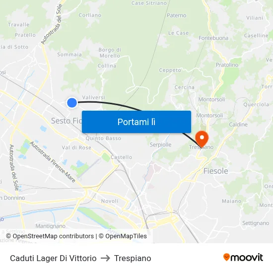 Caduti Lager Di Vittorio to Trespiano map