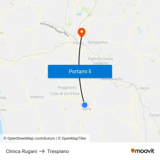 Clinica Rugani to Trespiano map