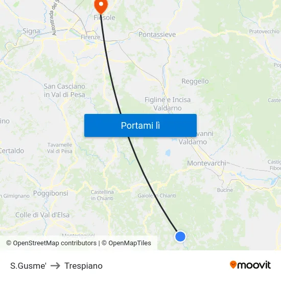 S.Gusme' to Trespiano map