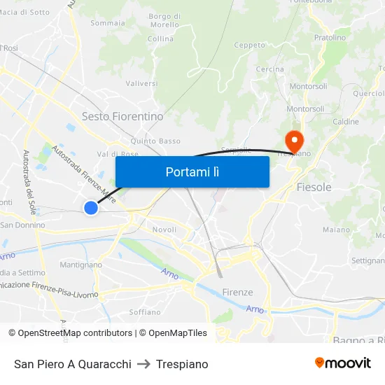 San Piero A Quaracchi to Trespiano map