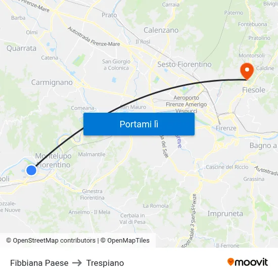 Fibbiana Paese to Trespiano map