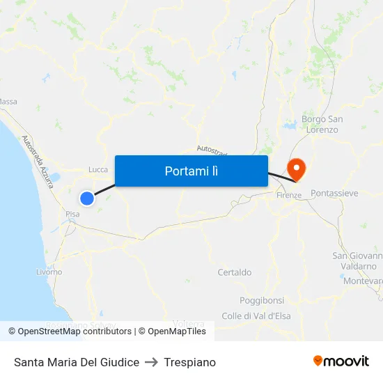 Santa Maria Del Giudice to Trespiano map