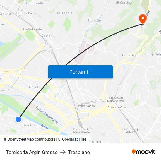 Torcicoda Argin Grosso to Trespiano map