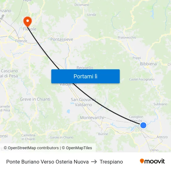 Ponte Buriano Verso Osteria Nuova to Trespiano map