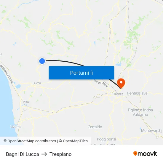 Bagni Di Lucca to Trespiano map