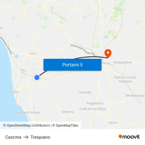 Cascina to Trespiano map