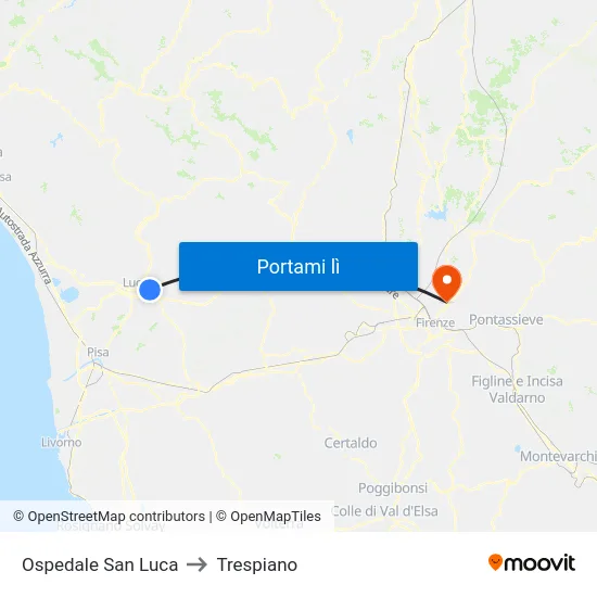 Ospedale San Luca to Trespiano map